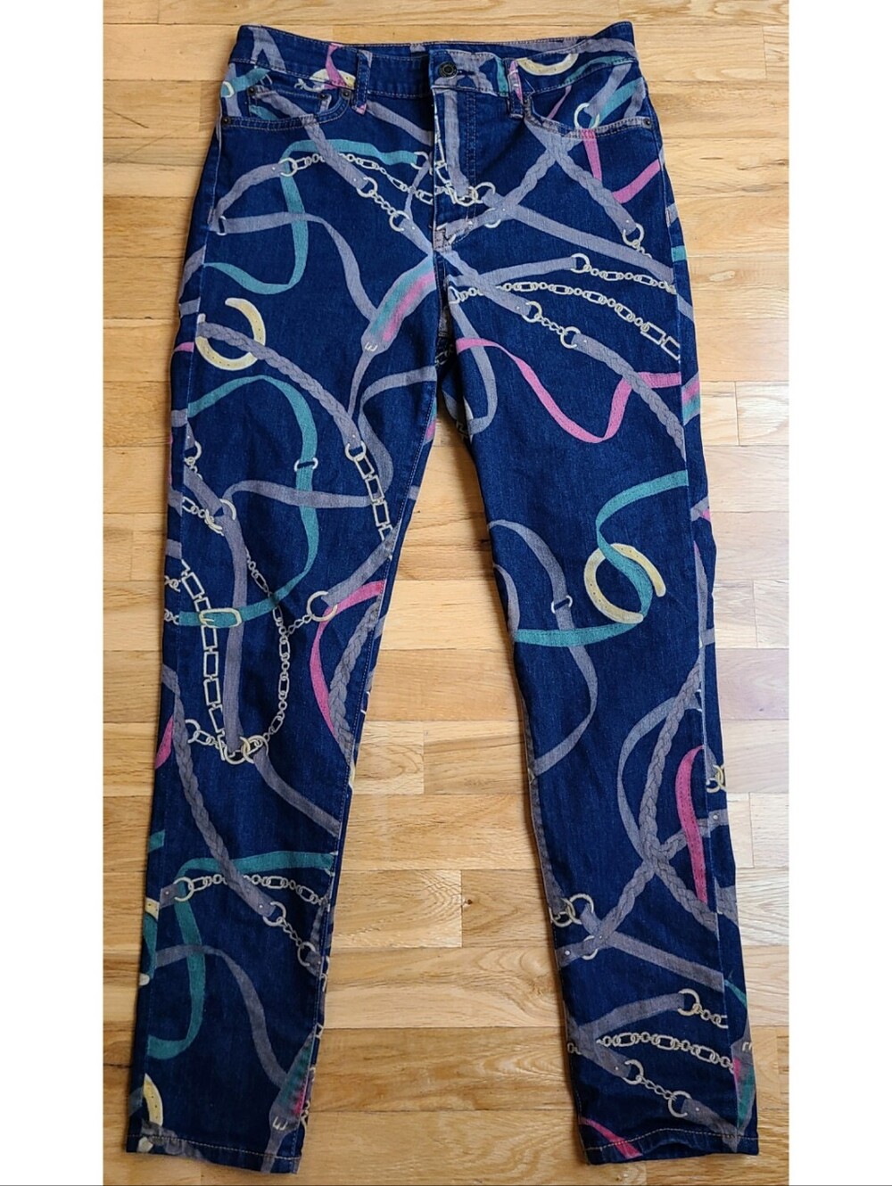 Lauren Ralph Lauren Equestrian Chain High-Rise Skinny Ankle Jeans 6 Resortwear